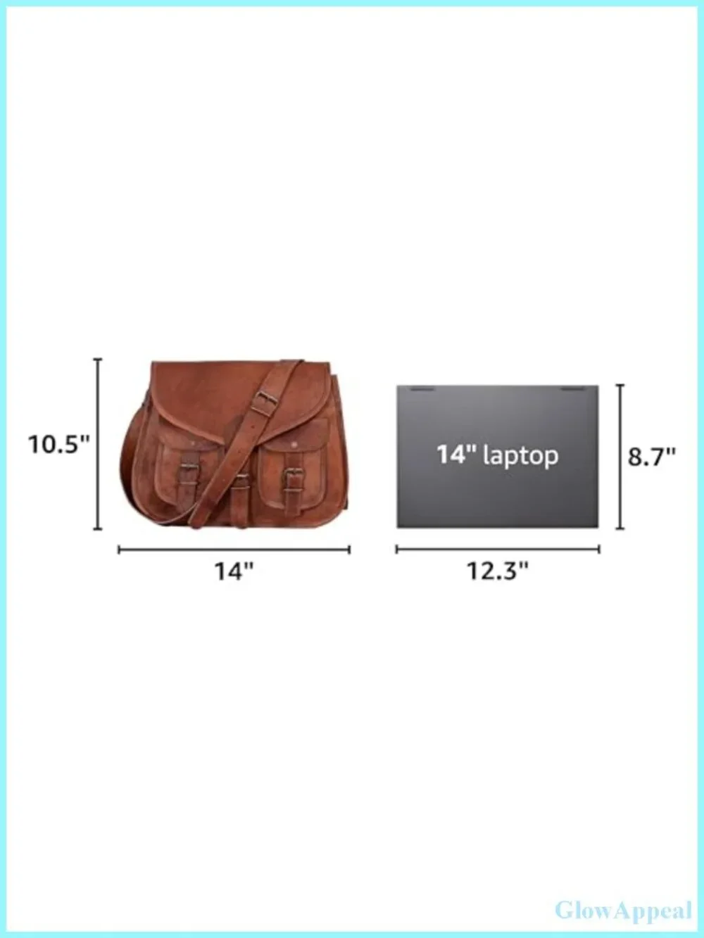 Full-Grain Leather Satchel Crossbody Shoulder Bag Travel Purse